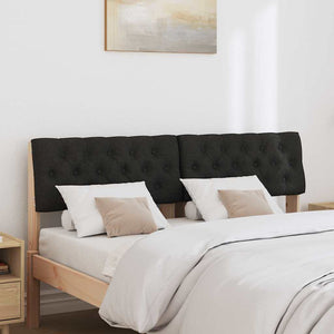 Testiera imbottita Nero 140 cm Pino massello 879176