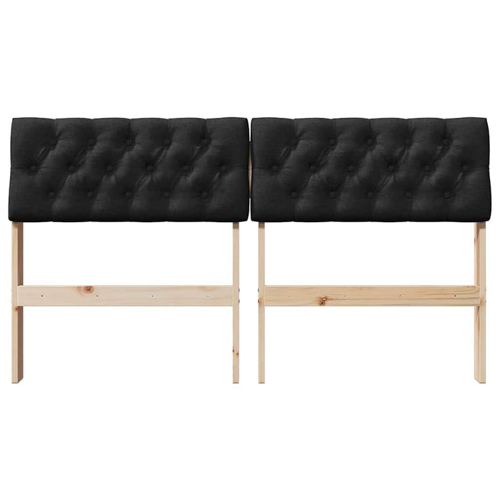Testiera imbottita Nero 140 cm Pino massello 879176
