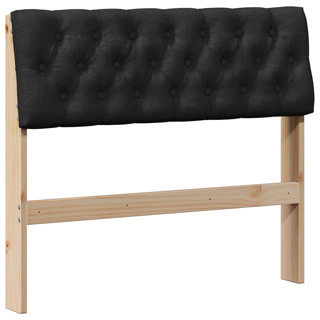 Testiera imbottita Nero 90 cm Pino massello 879196
