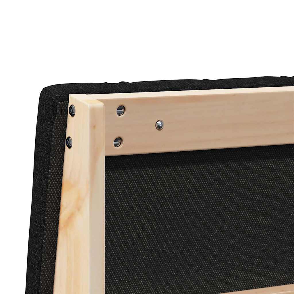 Testiera imbottita Nero 150 cm Pino massello 879226