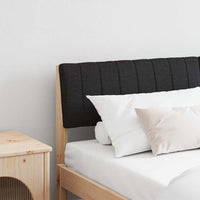 Testiera imbottita Nero 150 cm Pino massello 879226