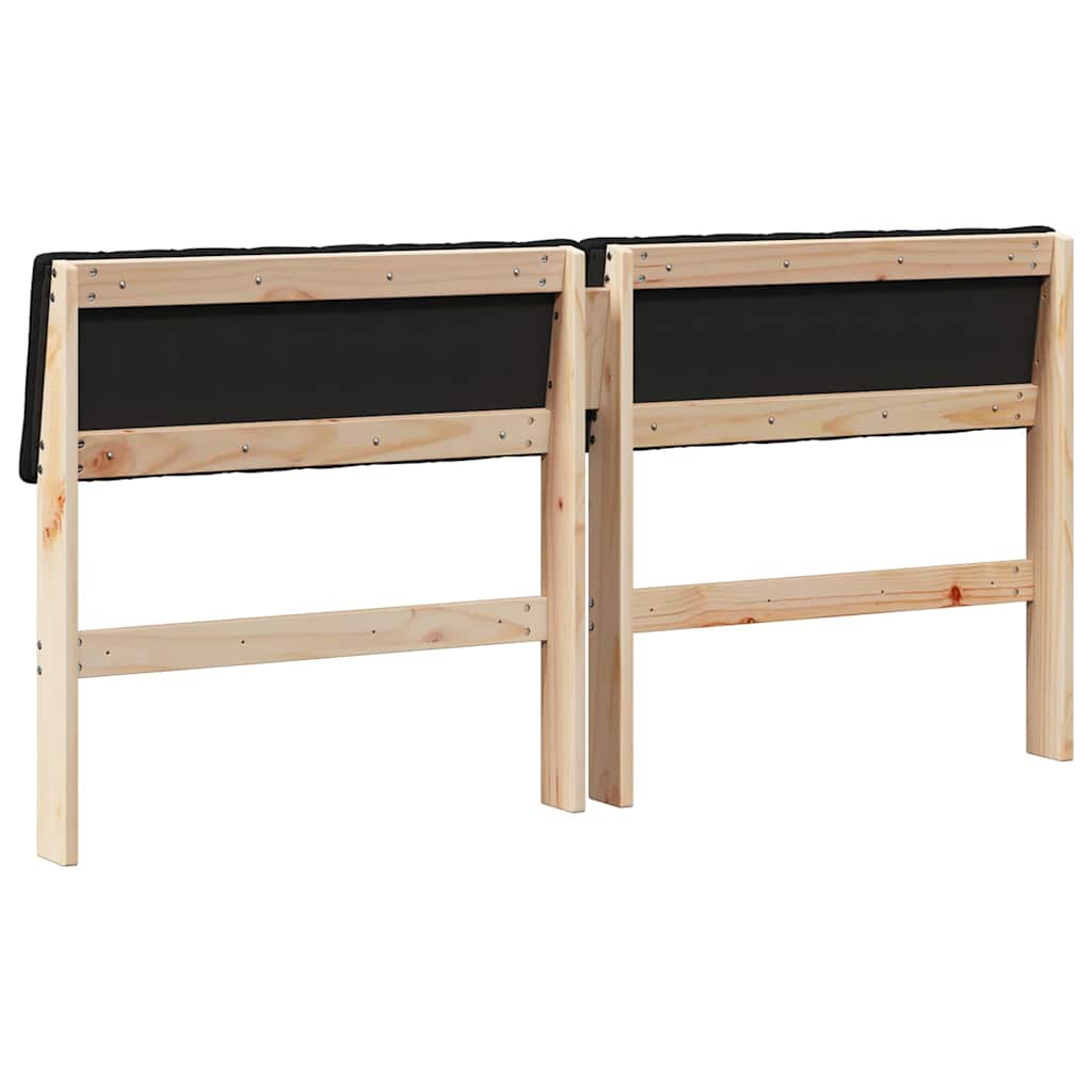 Testiera imbottita Nero 150 cm Pino massello 879226