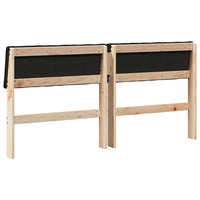 Testiera imbottita Nero 150 cm Pino massello 879226