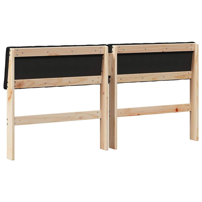 Testiera imbottita Nero 150 cm Pino massello 879226