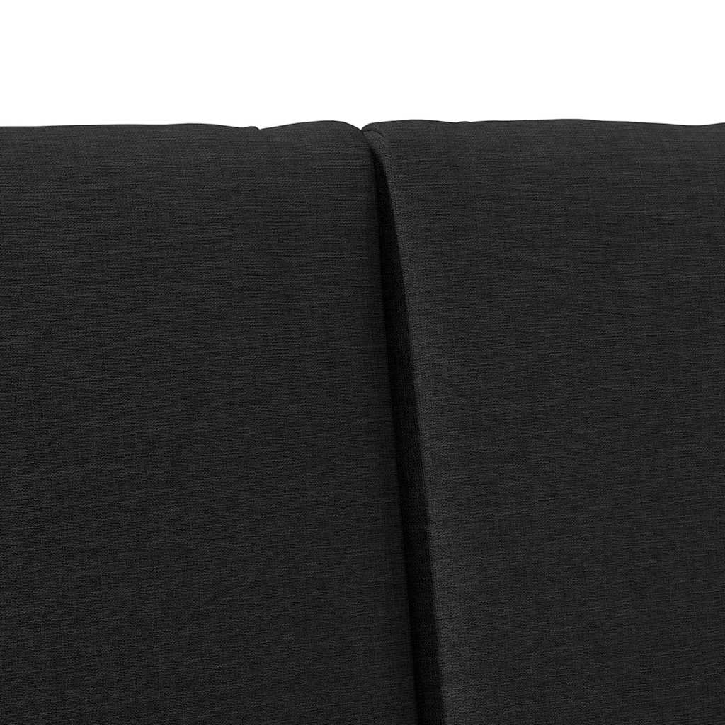 Testiera imbottita-Testiera con Cuscini-Testata Nero 200 cm Pino massello 723925