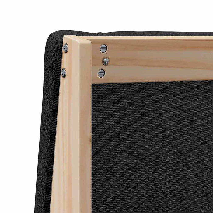 Testiera imbottita-Testiera con Cuscini-Testata Nero 200 cm Pino massello 723925