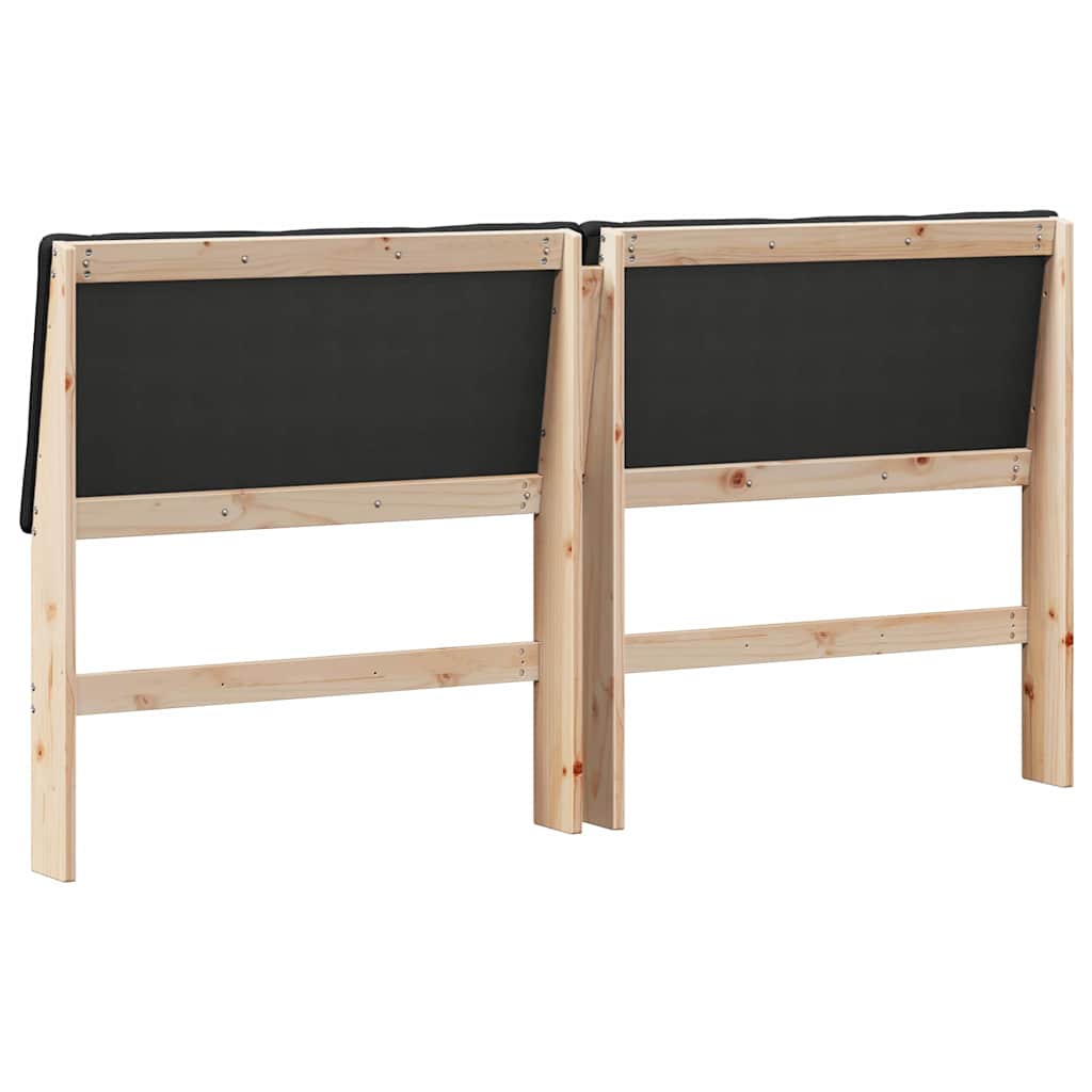 Testiera imbottita-Testiera con Cuscini-Testata Nero 200 cm Pino massello 723925