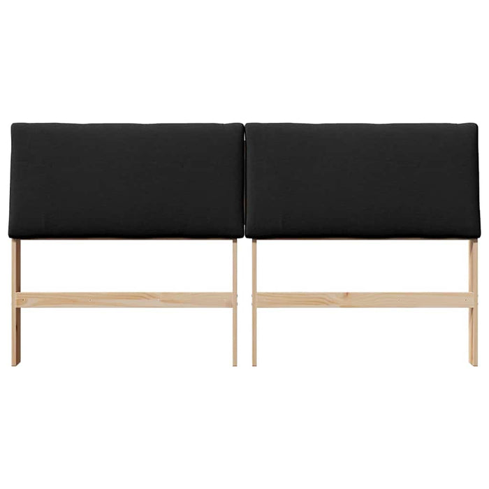 Testiera imbottita Nero 200 cm Pino massello 879266