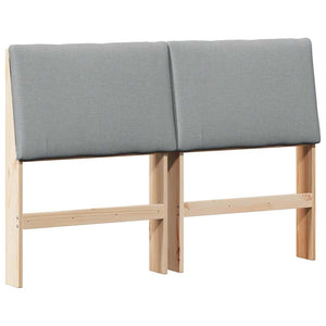 Testiera imbottita-Testiera con Cuscini-Testata Grigio chiaro 150 cm Pino massello 804915