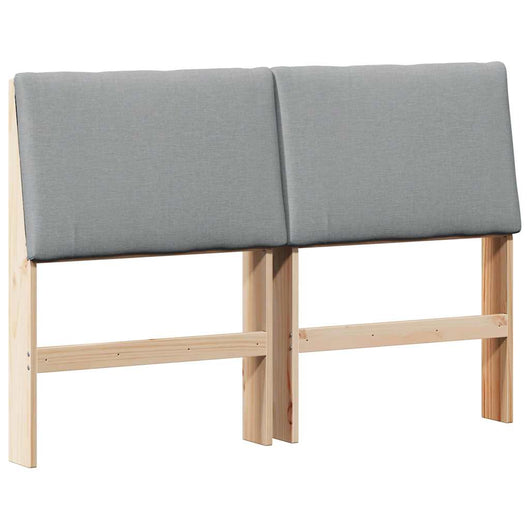 Testiera imbottita-Testiera con Cuscini-Testata Grigio chiaro 150 cm Pino massello 804915
