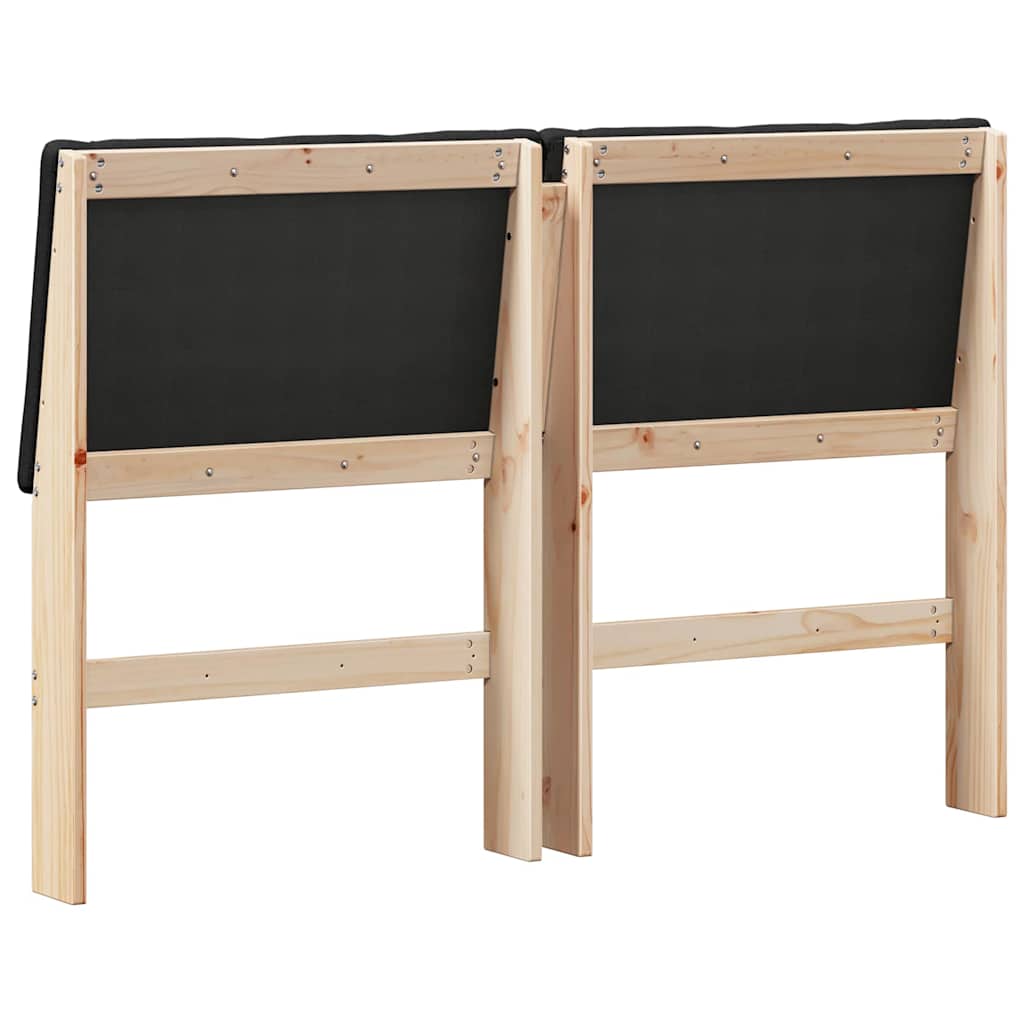 Testiera imbottita-Testiera con Cuscini-Testata Nero 150 cm Pino massello 550552