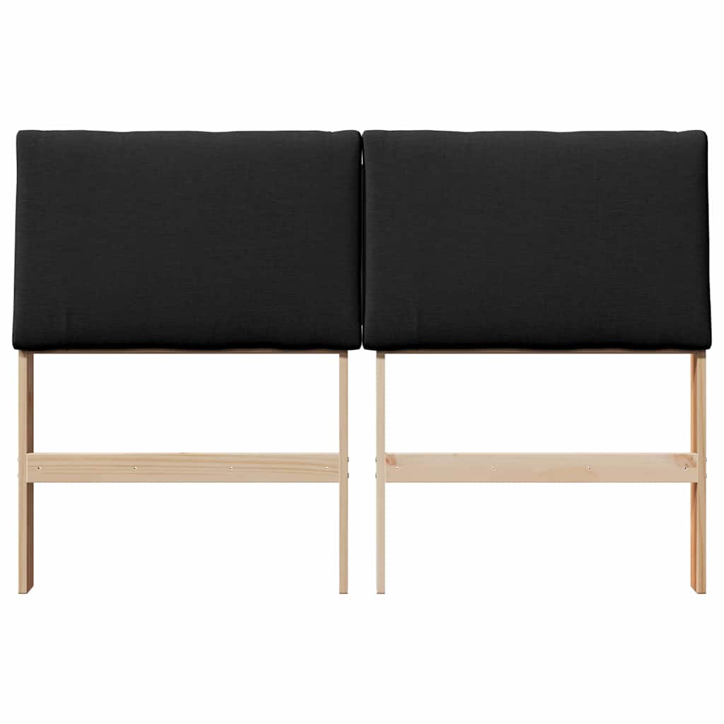 Testiera imbottita Nero 150 cm Pino massello 879281