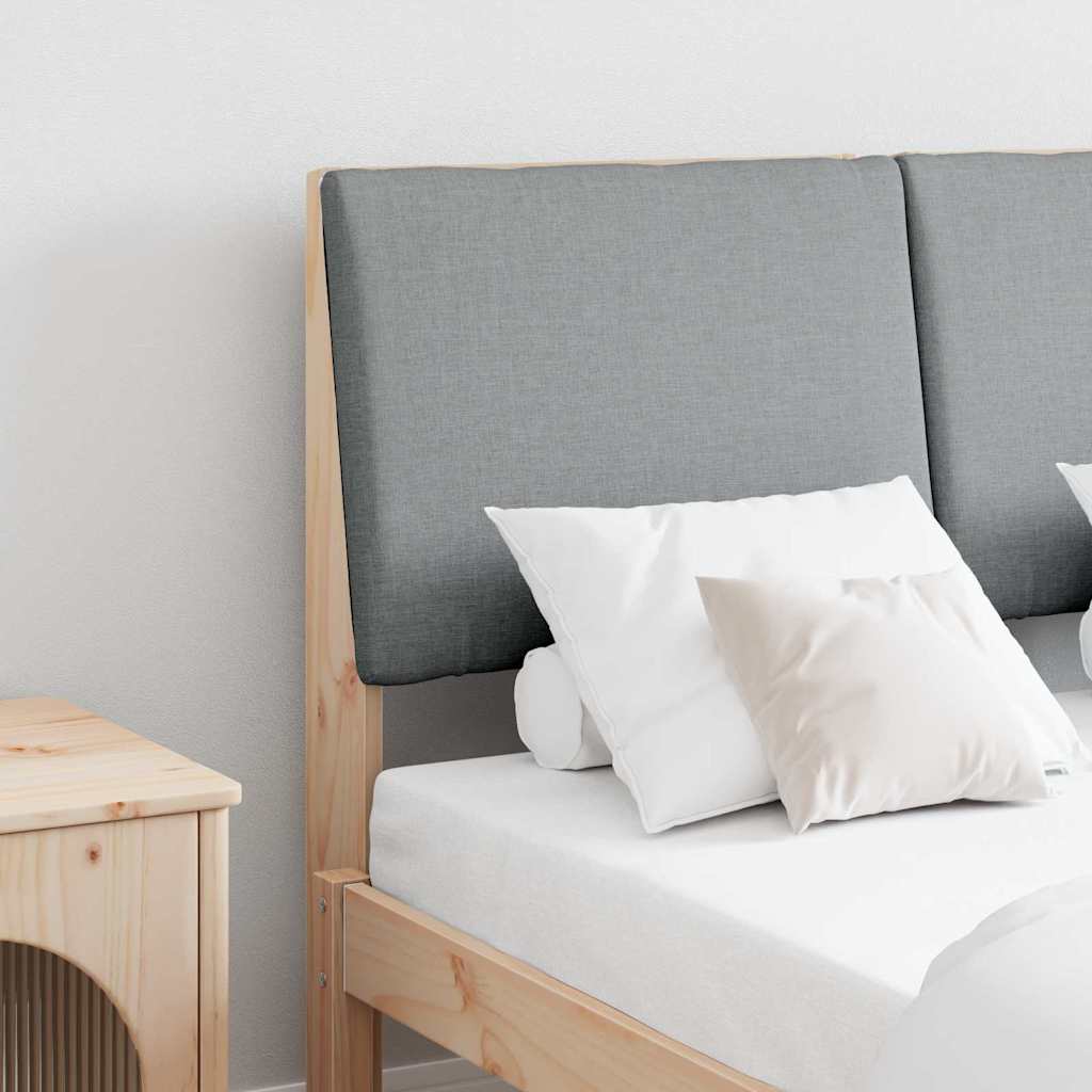 Testiera imbottita-Testiera con Cuscini-Testata Grigio chiaro 120 cm Pino massello 782623