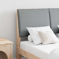 Testiera imbottita-Testiera con Cuscini-Testata Grigio chiaro 120 cm Pino massello 782623