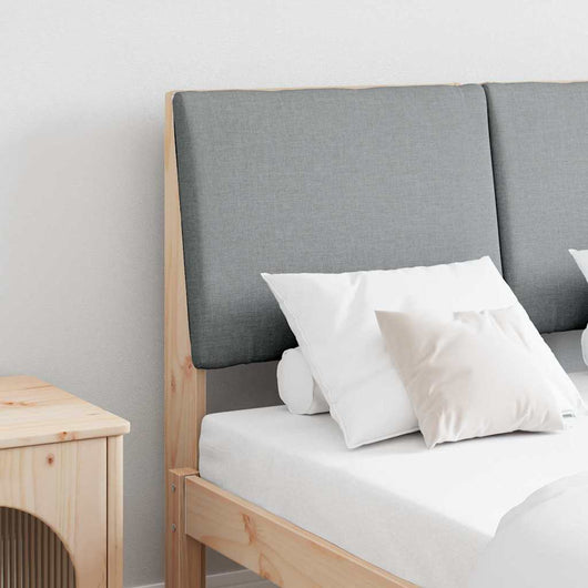 Testiera imbottita-Testiera con Cuscini-Testata Grigio chiaro 120 cm Pino massello 782623