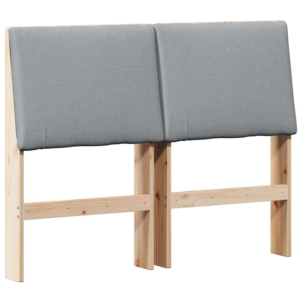 Testiera imbottita-Testiera con Cuscini-Testata Grigio chiaro 120 cm Pino massello 782623