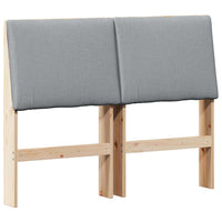 Testiera imbottita-Testiera con Cuscini-Testata Grigio chiaro 120 cm Pino massello 782623