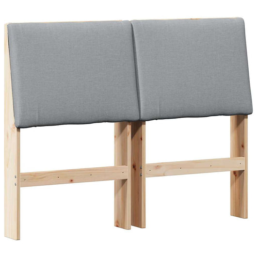 Testiera imbottita-Testiera con Cuscini-Testata Grigio chiaro 120 cm Pino massello 782623