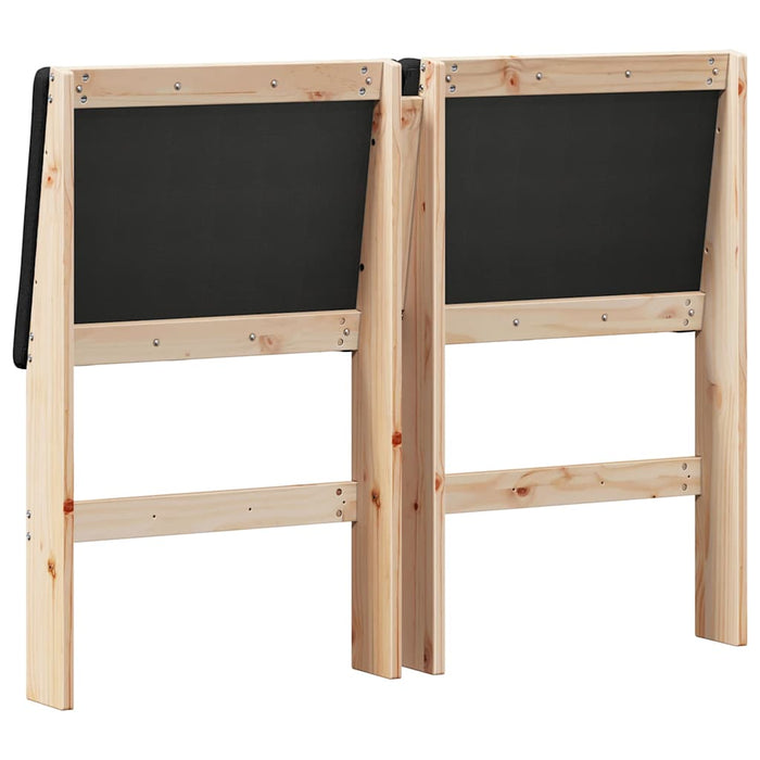 Testiera imbottita-Testiera con Cuscini-Testata Nero 120 cm Pino massello 974792