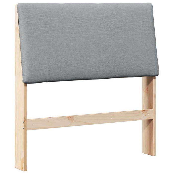 Testiera imbottita-Testiera con Cuscini-Testata Grigio chiaro 100 cm Pino massello 654096