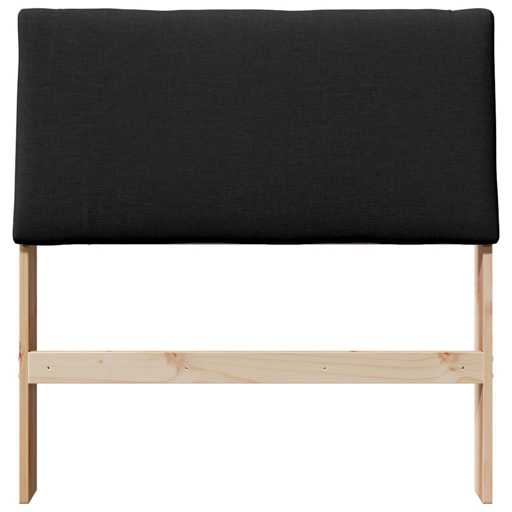 Testiera imbottita Nero 90 cm Pino massello 879306