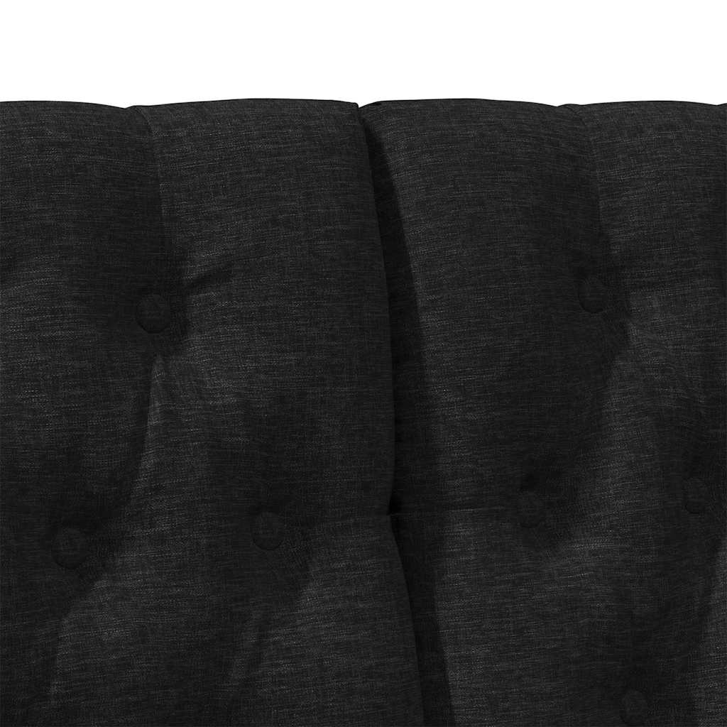 Testiera imbottita Nero 140 cm Pino massello 879341