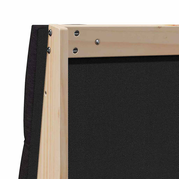 Testiera imbottita Nero 140 cm Pino massello 879341