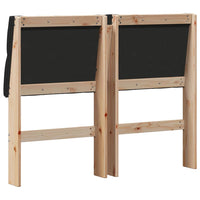 Testiera imbottita Nero 120 cm Pino massello 879351