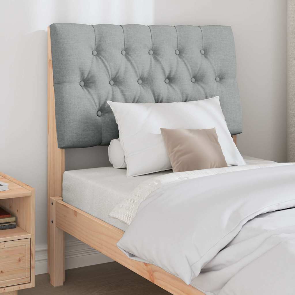 Testiera imbottita Grigio chiaro 80 cm Pino massello 879364