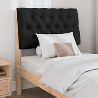 Testiera imbottita Nero 75 cm Pino massello 879371