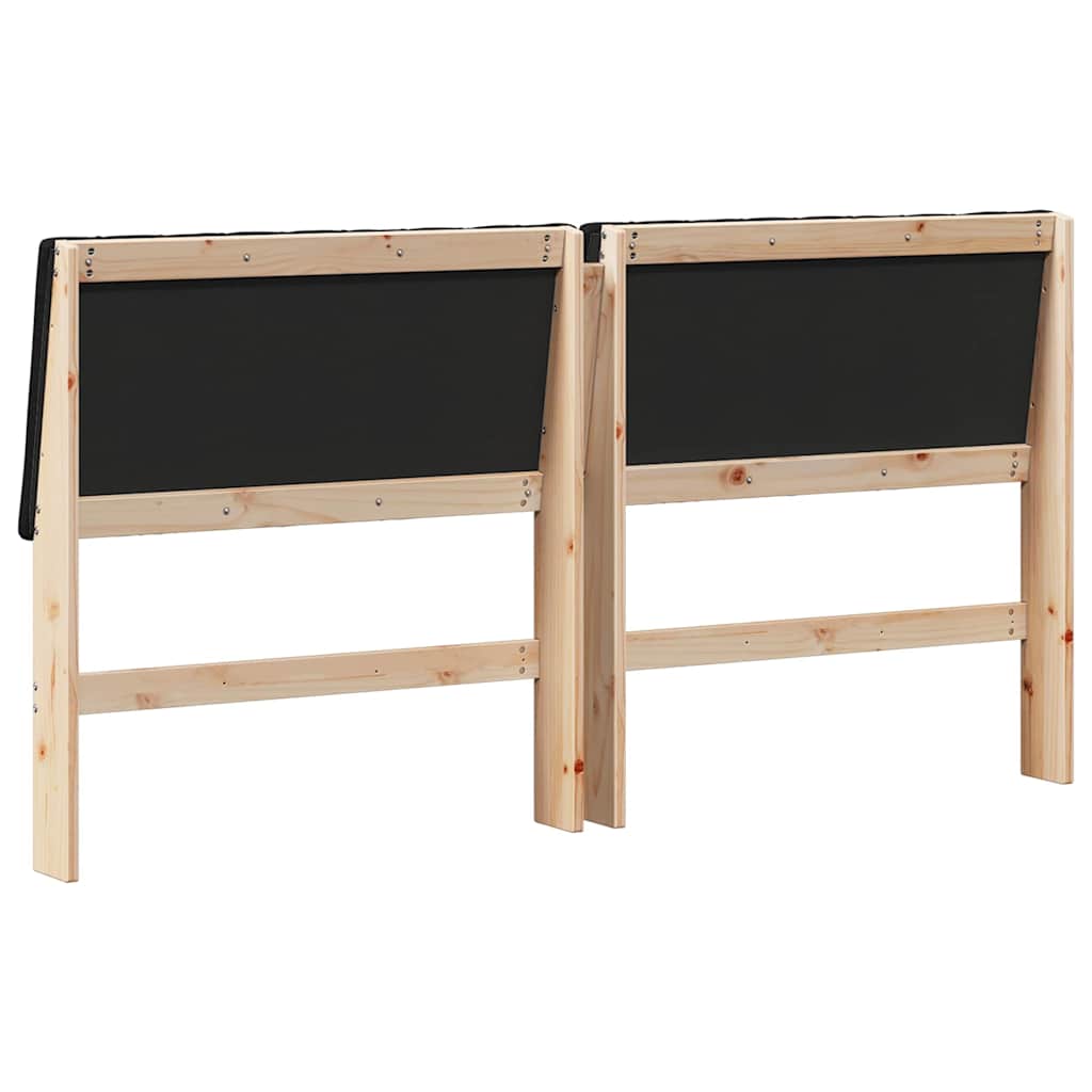 Testiera imbottita Nero 180 cm Pino massello 879381