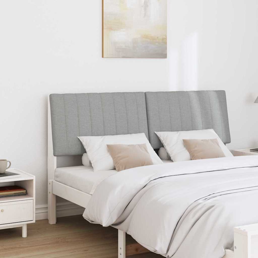 Testiera imbottita-Testiera con Cuscini-Testata Grigio chiaro 160 cm Pino massello 319473