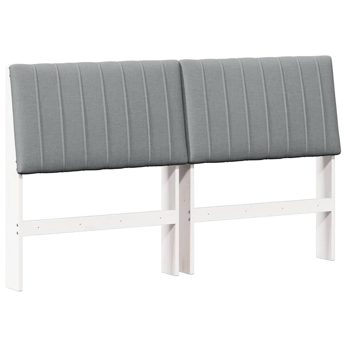 Testiera imbottita-Testiera con Cuscini-Testata Grigio chiaro 160 cm Pino massello 319473