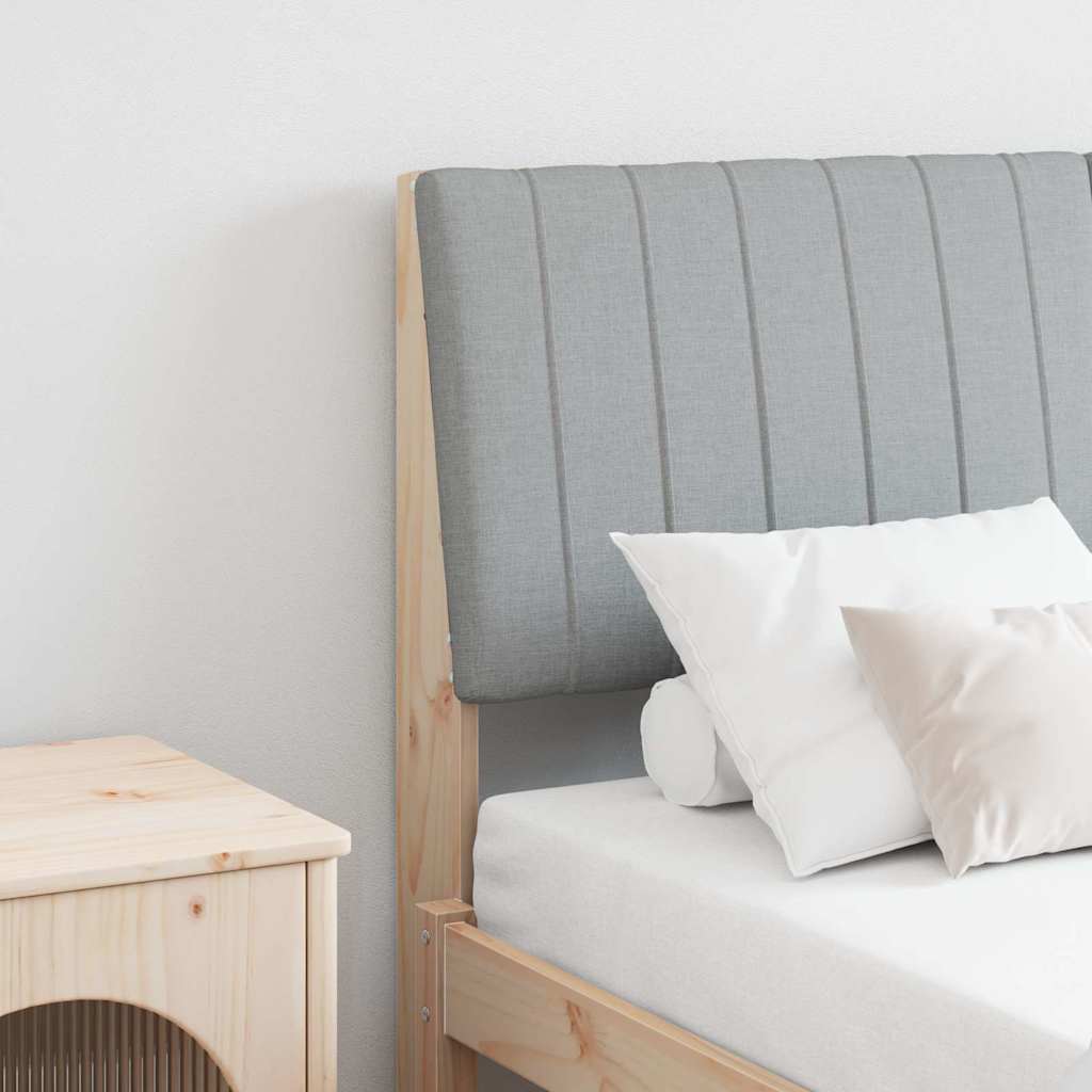 Testiera imbottita-Testiera con Cuscini-Testata Grigio chiaro 140 cm Pino massello 847688