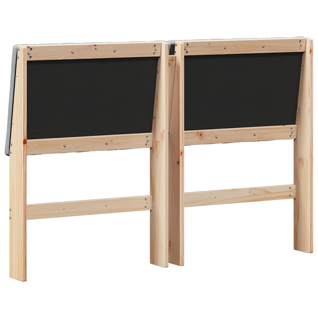 Testiera imbottita-Testiera con Cuscini-Testata Grigio chiaro 140 cm Pino massello 847688