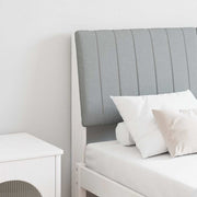 Testiera imbottita Grigio chiaro 140 cm Pino massello 879398