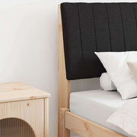 Testiera imbottita Nero 90 cm Pino massello 879416