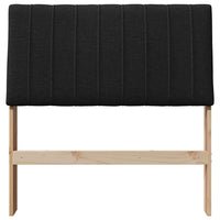 Testiera imbottita Nero 90 cm Pino massello 879416