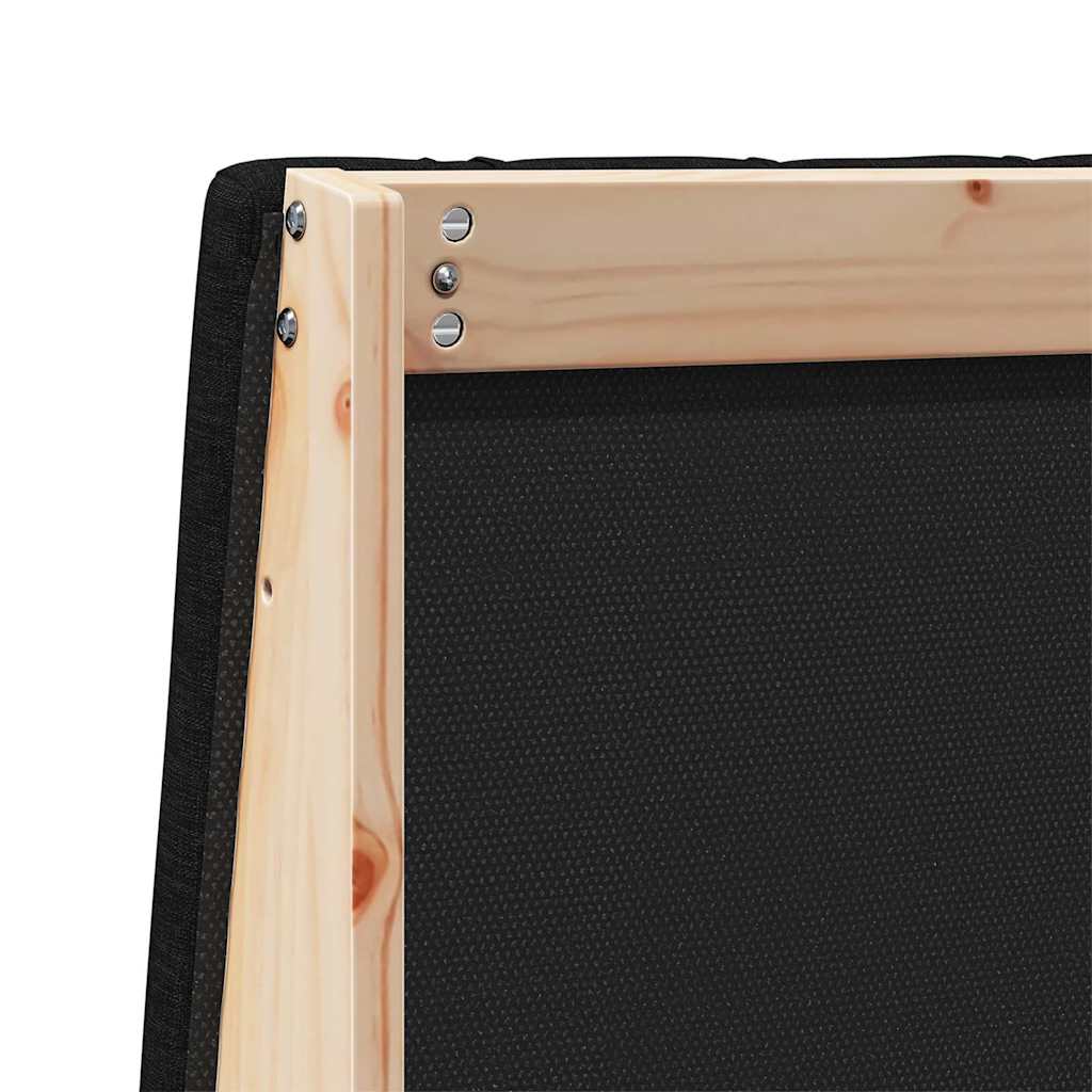 Testiera imbottita-Testiera con Cuscini-Testata Nero 75 cm Pino massello 980962