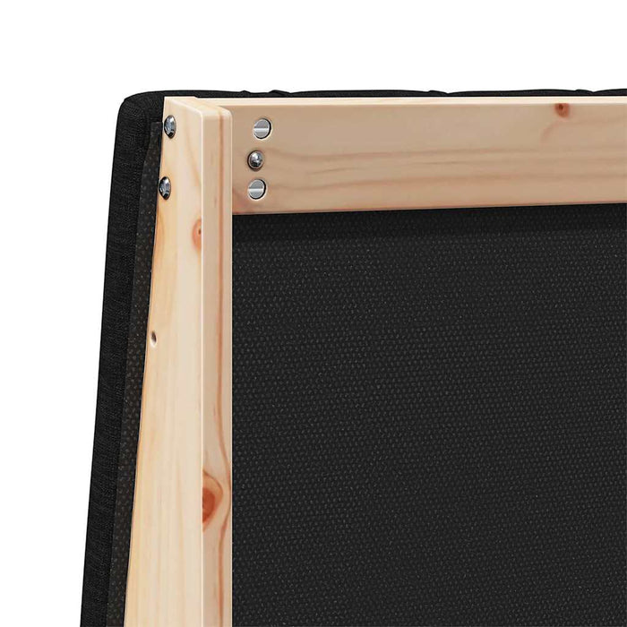 Testiera imbottita-Testiera con Cuscini-Testata Nero 75 cm Pino massello 980962