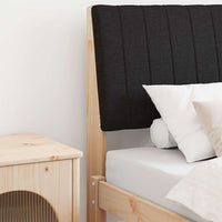 Testiera imbottita-Testiera con Cuscini-Testata Nero 75 cm Pino massello 980962
