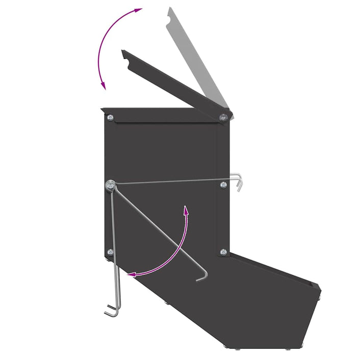 Mangiatore per conigli Nero 17,5 x 26 x 28,5 cm 874606