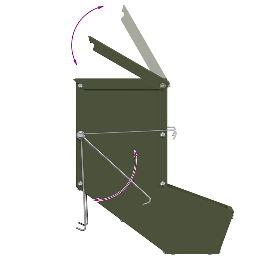 Mangiatore per conigli Verde oliva 17,5 x 26 x 28,5 cm 874607