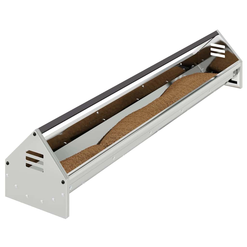 Mangiatoia per polli Argento 108 x 20,5 x 20 cm Acciaio zincato 874614