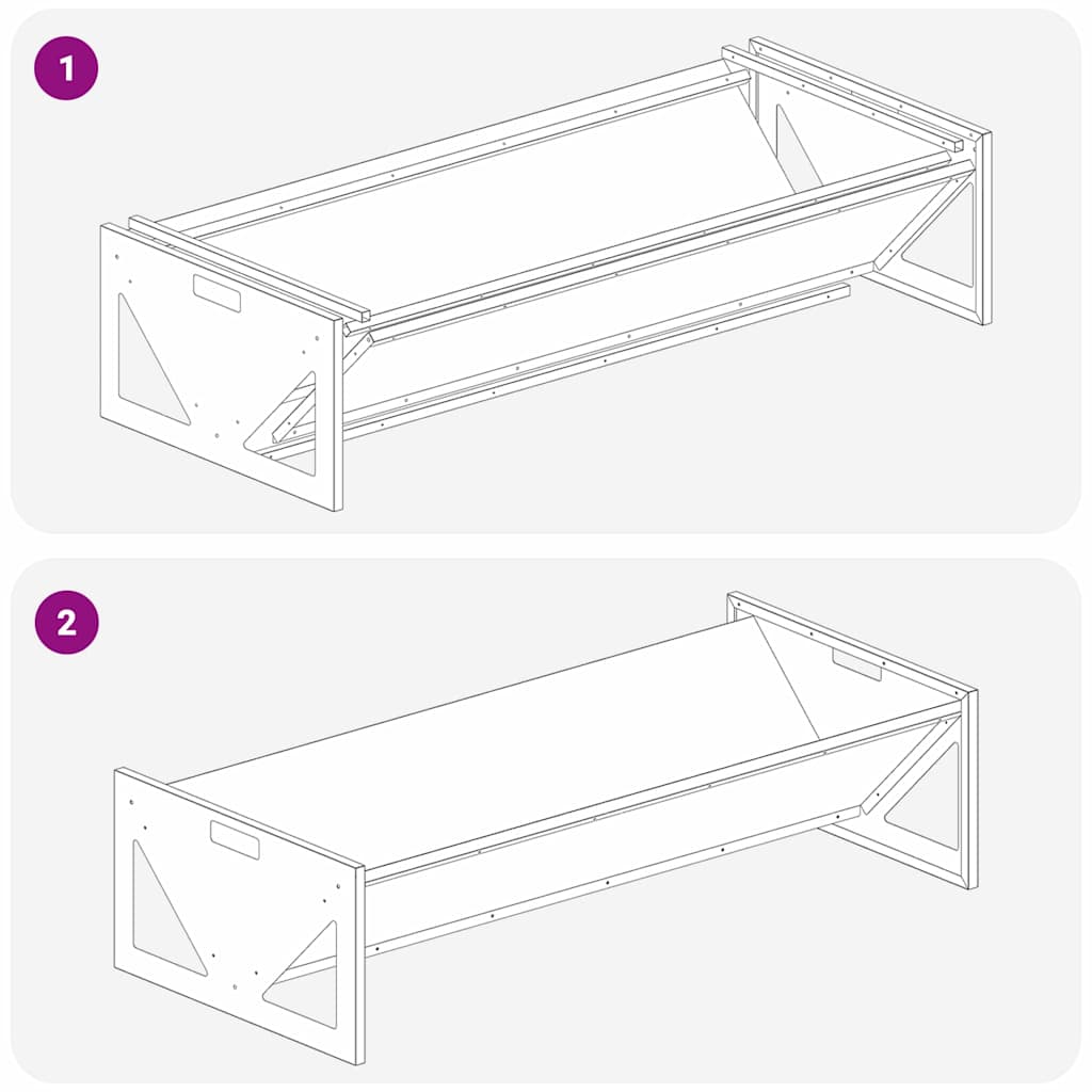 Abbeveratoio per bestiame Nero 108 x 50 x 28 cm 874615