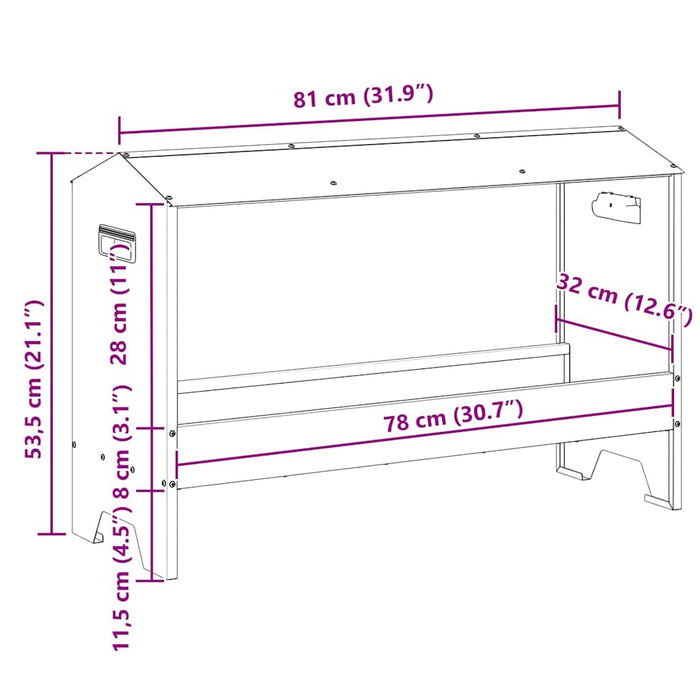 Mangiatoia per polli Nero 81 x 32 x 53,5 cm 874618