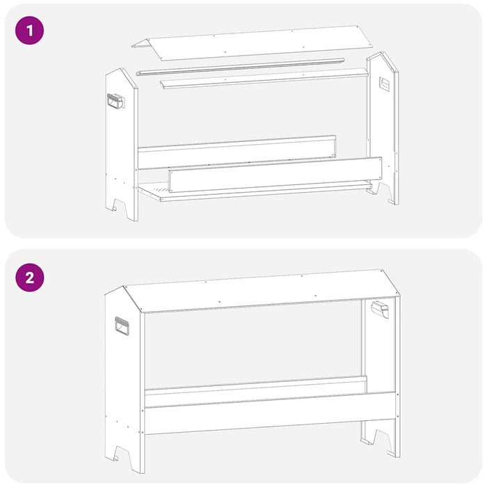 Mangiatoia per polli Argento 81 x 32 x 53,5 cm Acciaio zincato 874620