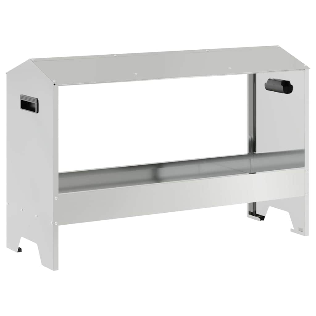 Mangiatoia per polli Argento 81 x 32 x 53,5 cm Acciaio zincato 874620