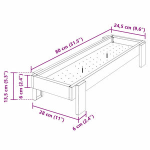 Mangiatoia per polli Argento 80 x 28 x 13.5 cm Acciaio zincato 874623