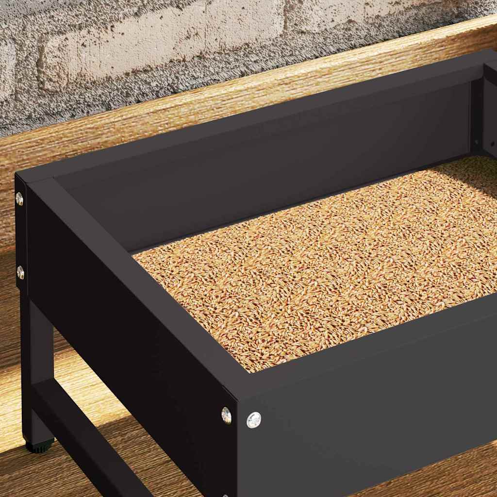 Mangiatore per Uccelli Nero 80 x 28 x 13.5 cm 874624